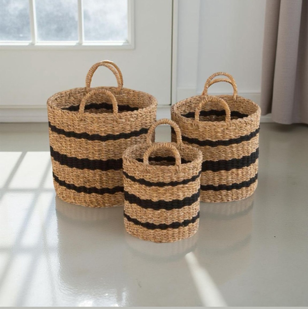 3 Lü Set Deniz otu & Jüt  Çok amaçlı ev dizaynır sepet